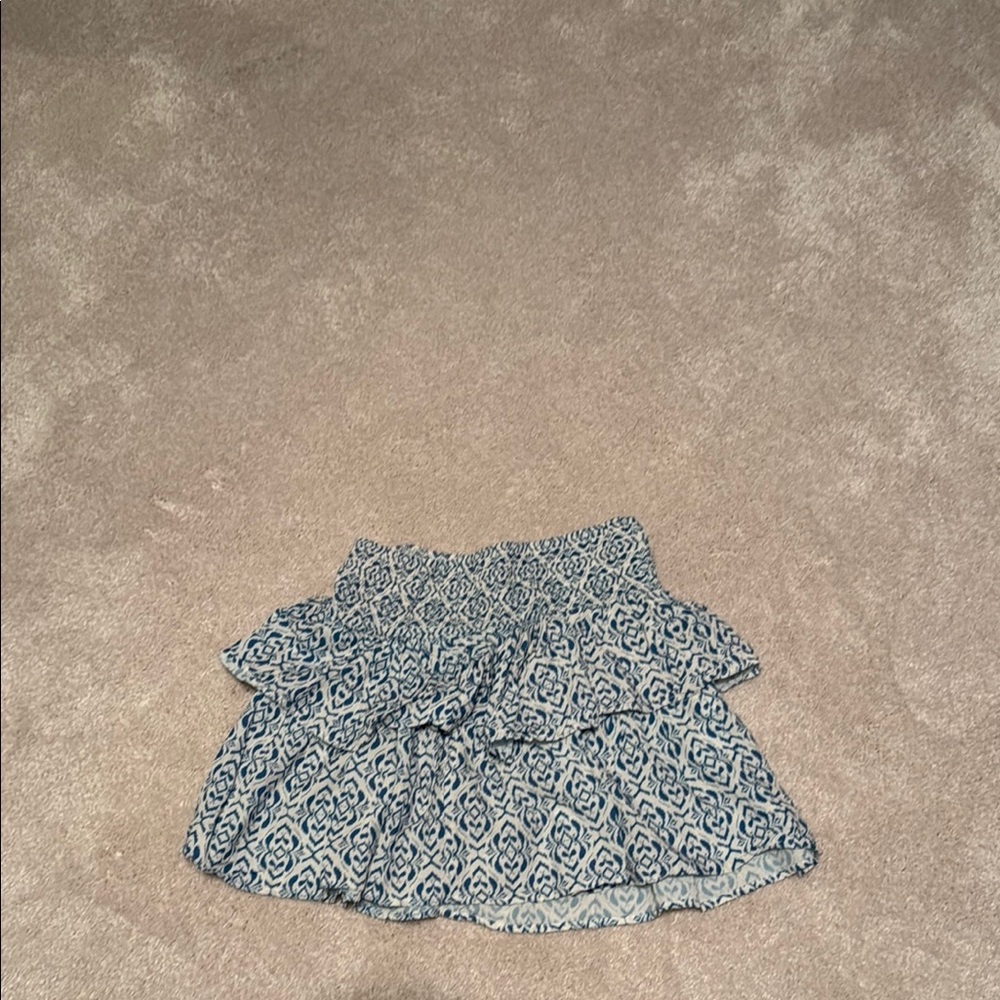 Black and White Mini Skater Skirt with Ruffled Tiers
